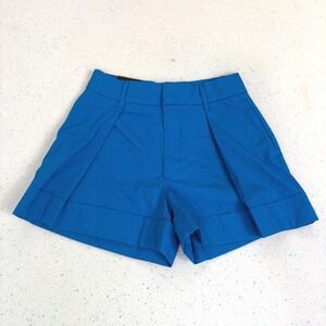 Banana‎ Republic NWT Blue Pleated Tailored Shorts Cotton Stretch Size 4 NWT